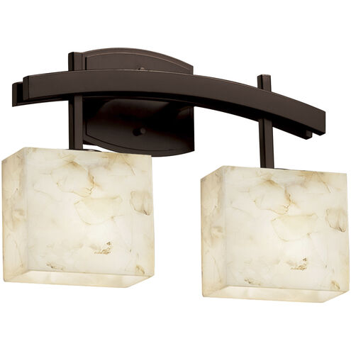 Alabaster Rocks 2 Light 15.5 inch Dark Bronze Vanity Light Wall Light in Rectangle, Incandescent