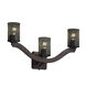 Bend 3 Light 24 inch Dark Bronze Wall Sconce Wall Light in Cylinder with Flat Rim
