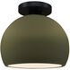 Radiance 1 Light 7 inch Matte Green and Matte Black Semi Flush Ceiling Light
