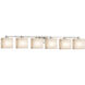 Fusion 6 Light 50.5 inch Brushed Nickel Vanity Light Wall Light in Rectangle, Incandescent, Weave Fusion