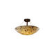 Alabaster Rocks LED 27 inch Dark Bronze Semi-Flush Ceiling Light in 5000 Lm LED, Concentric Squares, Round Bowl, Finials