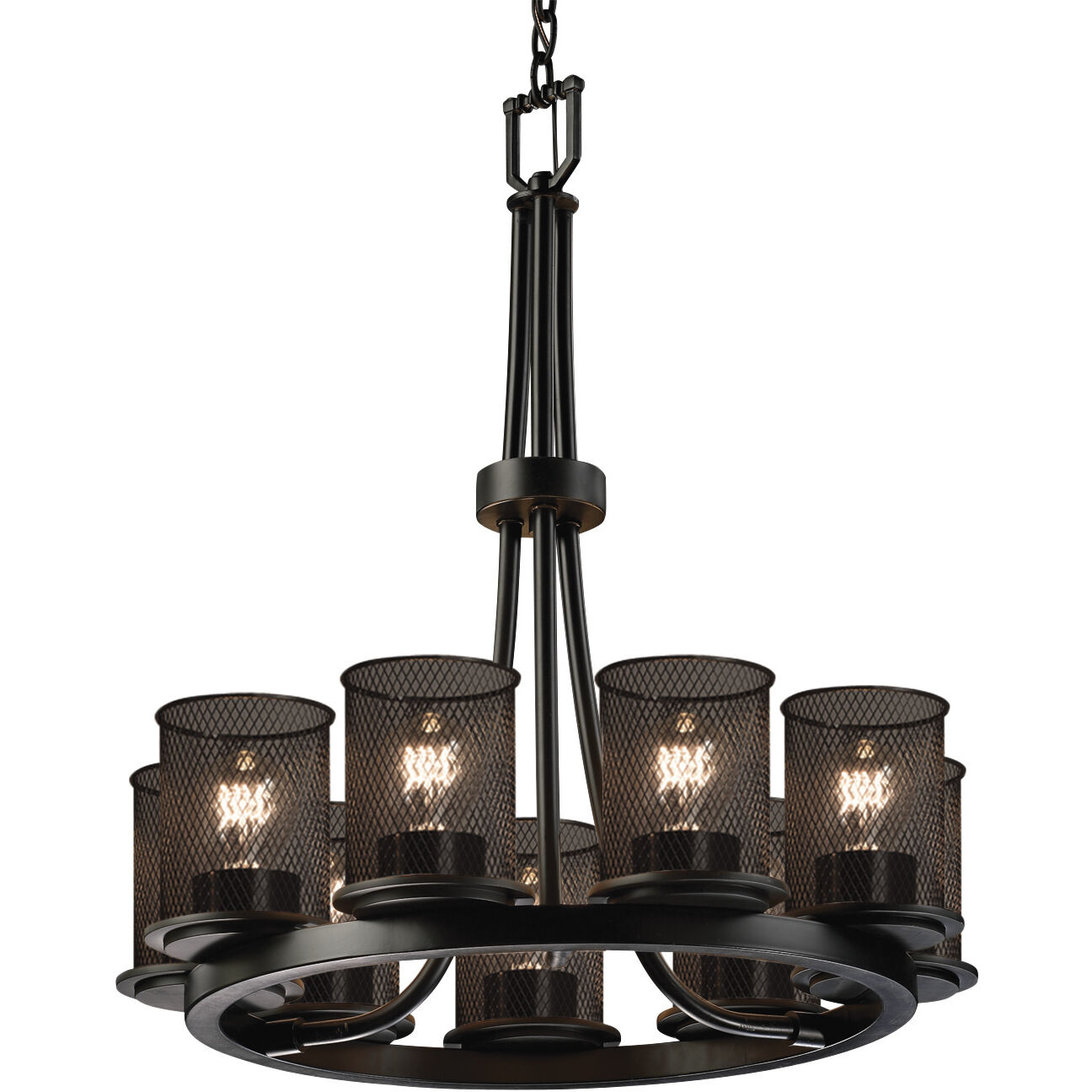 Wire Mesh 9 Light 23 inch Dark Bronze Chandelier Ceiling Light