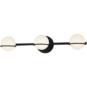 Fusion Collection - Centric Family LED 23 inch Matte Black with Opal Bath Vanity Light Wall Light, Centric Family