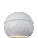 Radiance Collection LED 12 inch Polished Chrome and Concrete and White Pendant Ceiling Light
