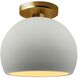 Radiance 1 Light 7 inch Matte White and Champagne Gold and Brushed Brass Semi Flush Ceiling Light
