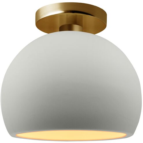 Radiance 1 Light 7 inch Matte White and Champagne Gold and Brushed Brass Semi Flush Ceiling Light