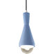 Radiance Collection - Erlen 1 Light 4.75 inch Sky Blue and Polished Chrome Pendant Ceiling Light in Replaceable Bulb, Black, Form+Finish+Function