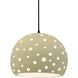 Perforated Globe Pendant Ceiling Light in Matte Black, Dedicated LED, Black Cord, Vanilla Gloss, 12.25W x 9.25H, Form+Finish+Function