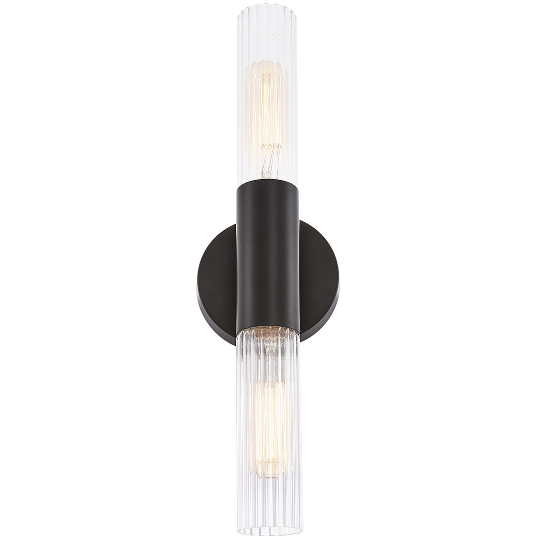 Fusion Collection - Rimini Family 2 Light 4.25 inch Matte Black ADA Wall Sconce Wall Light, EVOLV