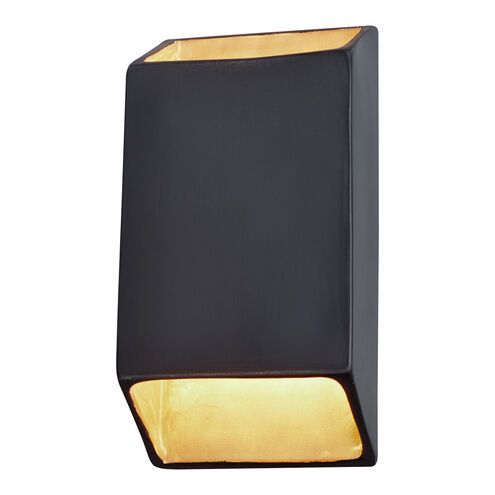 Ambiance LED 7 inch Antique Patina ADA Wall Sconce Wall Light, Open Top and Bottom Fixture, Tapered Rectangle