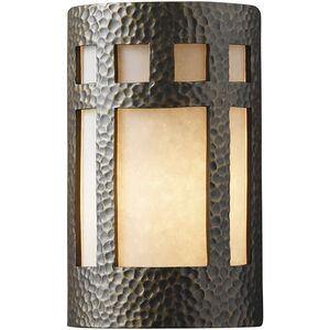 Ambiance Cylinder LED 12.5 inch Antique Patina Outdoor Wall Sconce, Large
