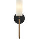 Fusion Collection - Tilburg Family 1 Light 5 inch Matte Black and Brass and Opal ADA Wall Sconce Wall Light, EVOLV