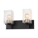 EVOLV 15 inch Matte Black with Brass Socket Cover Bath Bar Wall Light in Matte Black / Brass Ring, Vice Family