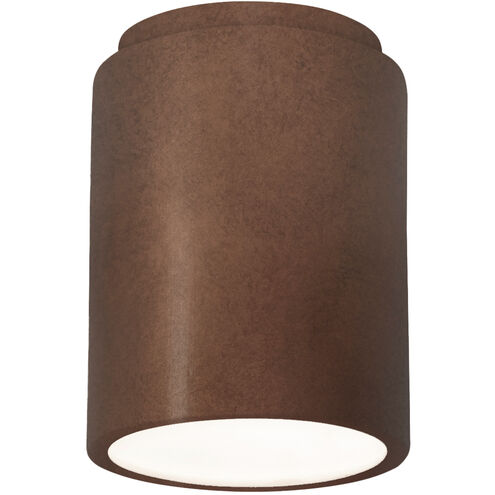 Radiance Cylinder LED 6.5 inch Antique Copper Outdoor Flush-Mount