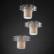 Metropolis 3 Light 7 inch Polished Chrome Pendant Ceiling Light in Bamboo, Cylinder with Flat Rim