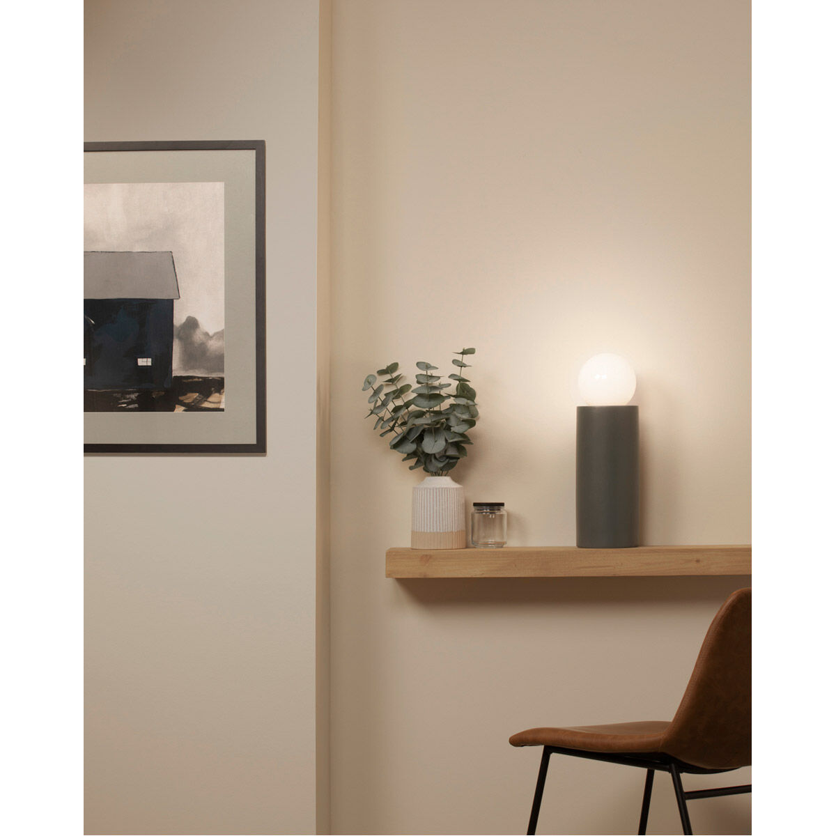 Portable 16.5 inch 60 watt Pewter Green Table Lamp Portable Light