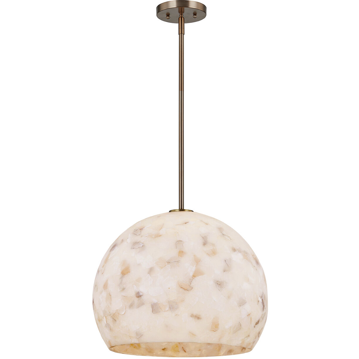 Alabaster Rocks Collection 1 Light 17 inch Brushed Brass Pendant Ceiling Light, Globe Family
