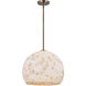 Alabaster Rocks Collection 1 Light 17 inch Brushed Brass Pendant Ceiling Light, Globe Family