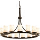 Candlearia 15 Light 42 inch Dark Bronze Chandelier Ceiling Light in Cream (CandleAria), Cylinder with Melted Rim, Incandescent