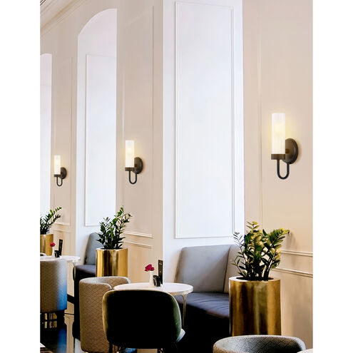 Fusion Collection 1 Light 7.75 inch Matte Black ADA Wall Sconce Wall Light, Anchor Family