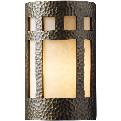 Ambiance Cylinder LED 5.75 inch Hammered Copper ADA Wall Sconce Wall Light, Small