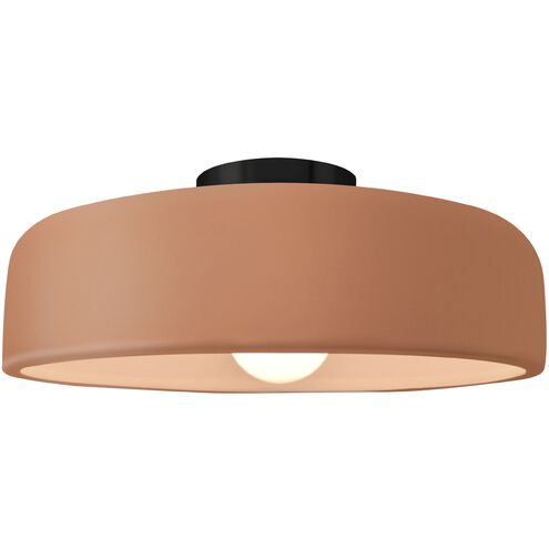 Radiance LED 16 inch Adobe and Matte Black Semi Flush Ceiling Light