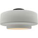 Radiance Collection - Tier 1 Light 16.5 inch Matte White and Matte Black Semi-Flush Ceiling Light in Replaceable Bulb, 16.5W x 8H, Form+Finish+Function