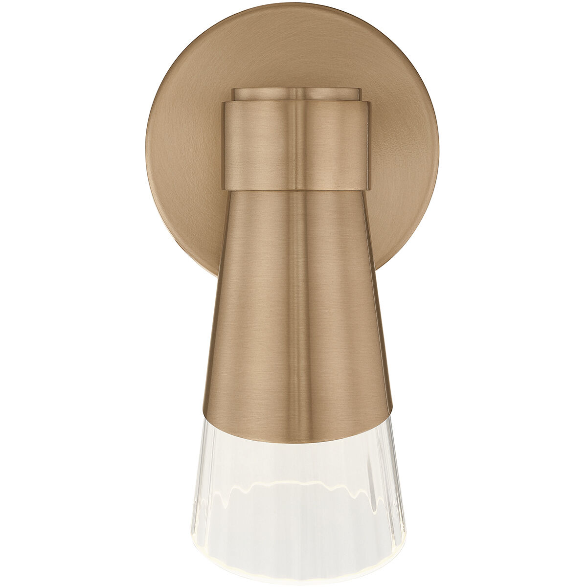 Fusion Collection - Lugano Family 4.75 inch Brushed Brass ADA Wall Sconce Wall Light, EVOLV