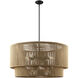 Eco Collection - Milos Family 8 Light 36 inch Matte Black and Natural Drum Pendant Ceiling Light in 36" D x 36" W x 18.75" H, EVOLV