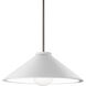 Radiance Collection 1 Light 11.75 inch Gloss White with Brushed Nickel Pendant Ceiling Light