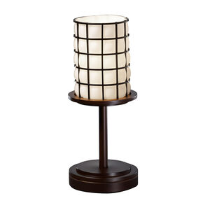 Wire Glass 12 inch 9.00 watt Dark Bronze Table-Lamp Portable Light, Dakota