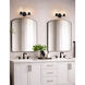 Fusion Collection - Cellini Family 32 inch Matte Black and Ribbed Opal Bath Bar Wall Light in 4, EVOLV