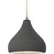 Radiance 1 Light 8 inch Gloss Grey and Brushed Nickel Pendant Ceiling Light