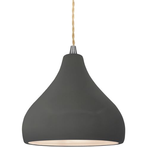 Radiance 1 Light 8 inch Gloss Grey and Brushed Nickel Pendant Ceiling Light