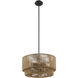 Eco Collection - Milos Family 4 Light 18 inch Matte Black and Natural Semi-Flush Ceiling Light in 18" D x 18" W x 9.25" H, EVOLV