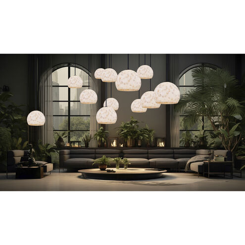 Alabaster Rocks Collection 1 Light 17 inch Matte Black Pendant Ceiling Light, Globe Family