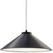 Radiance Collection - Flare 1 Light 11.75 inch Carbon Matte Black and Matte Black Pendant Ceiling Light in Replaceable Bulb, White, Form+Finish+Function