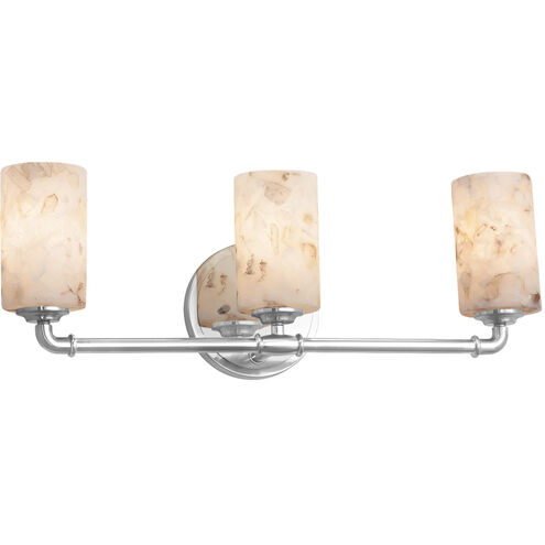 Alabaster Rocks 3 Light 25.5 inch Dark Bronze Bath Bar Wall Light in Round Flared, Incandescent