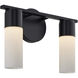 Fusion Collection - Cellini Family 32 inch Matte Black and Ribbed Opal Bath Bar Wall Light in 4, EVOLV