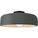 Radiance Collection - Spire 1 Light 16 inch Pewter Green and Matte Black Semi-Flush Ceiling Light in Replaceable Bulb, 16W x 6.5H, Form+Finish+Function
