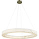 LumenAria Collection - Medley Family LED 42 inch Brushed Brass and Faux Alabaster Pendant Ceiling Light in 42" D x 42" W x 3.5" H, EVOLV