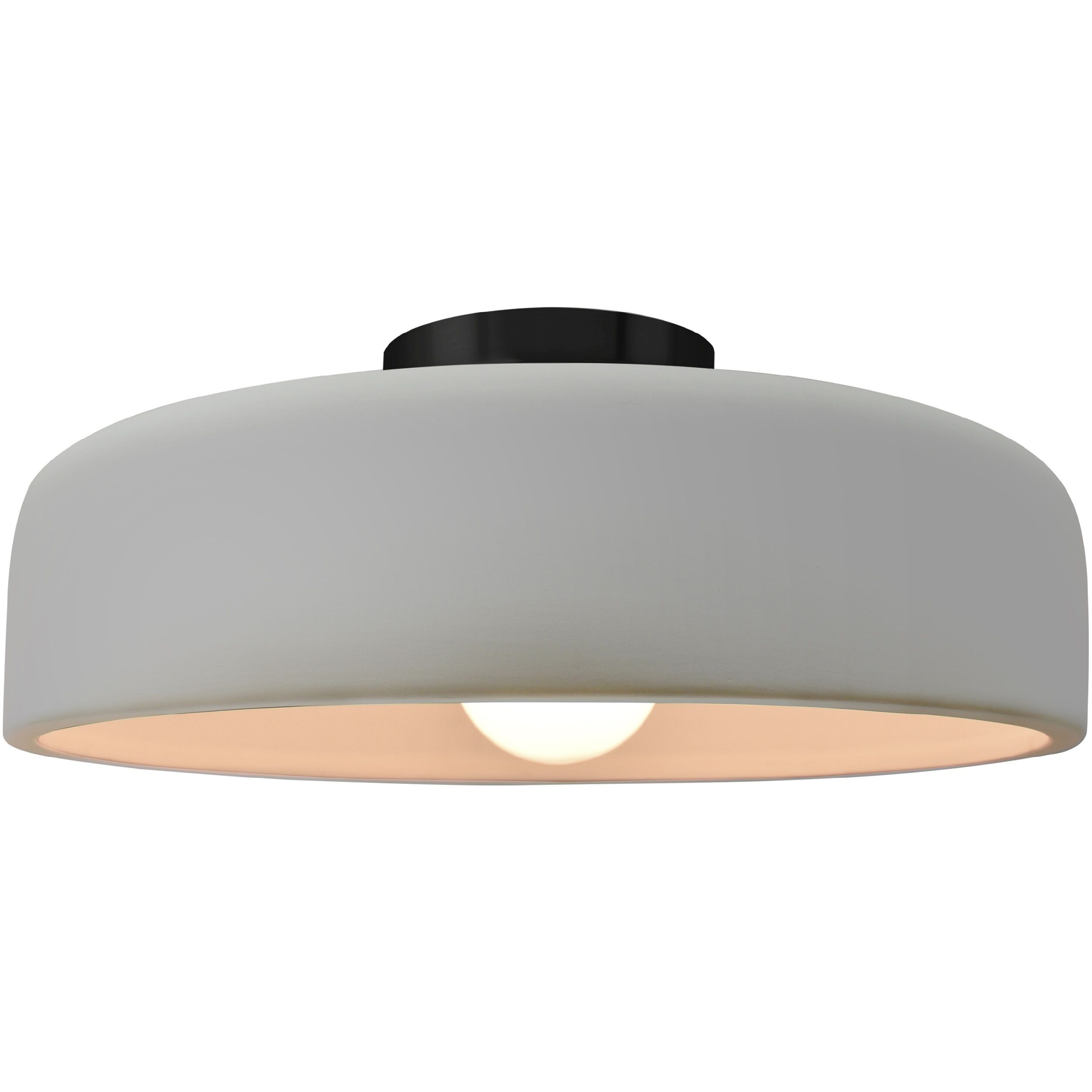 Radiance Collection - Spire LED 13 inch Matte White and Matte Black Semi-Flush Ceiling Light in Dedicated LED, 13W x 6H, Form+Finish+Function
