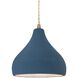 Radiance LED 8 inch Midnight Sky and Matte White and Antique Brass Pendant Ceiling Light