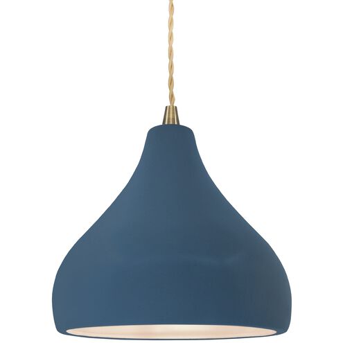 Radiance LED 8 inch Midnight Sky and Matte White and Antique Brass Pendant Ceiling Light