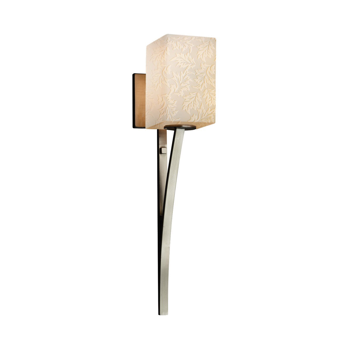 Limoges Sabre 1 Light 5 inch Brushed Nickel Wall Sconce Wall Light in Leaf, Square with Flat Rim, Incandescent