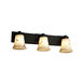LumenAria 3 Light 27 inch Matte Black Bath Vanity Light Wall Light in 2100 Lm LED, Cylinder with Broken Rim