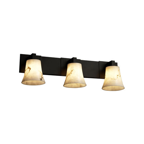 LumenAria 3 Light 27 inch Matte Black Bath Vanity Light Wall Light in 2100 Lm LED, Cylinder with Broken Rim