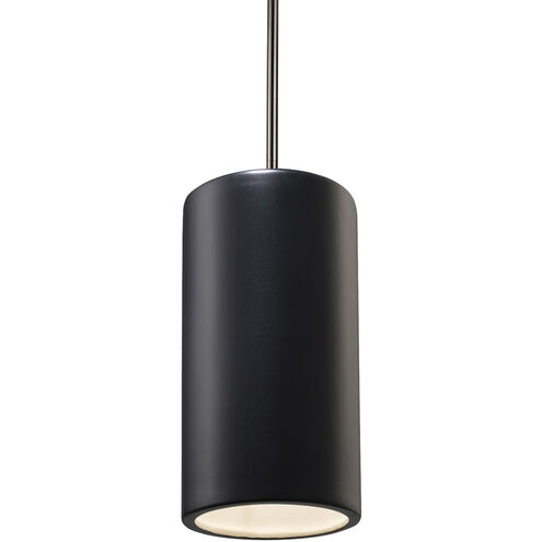 Radiance Collection LED 7 inch White Crackle with Antique Brass Pendant Ceiling Light