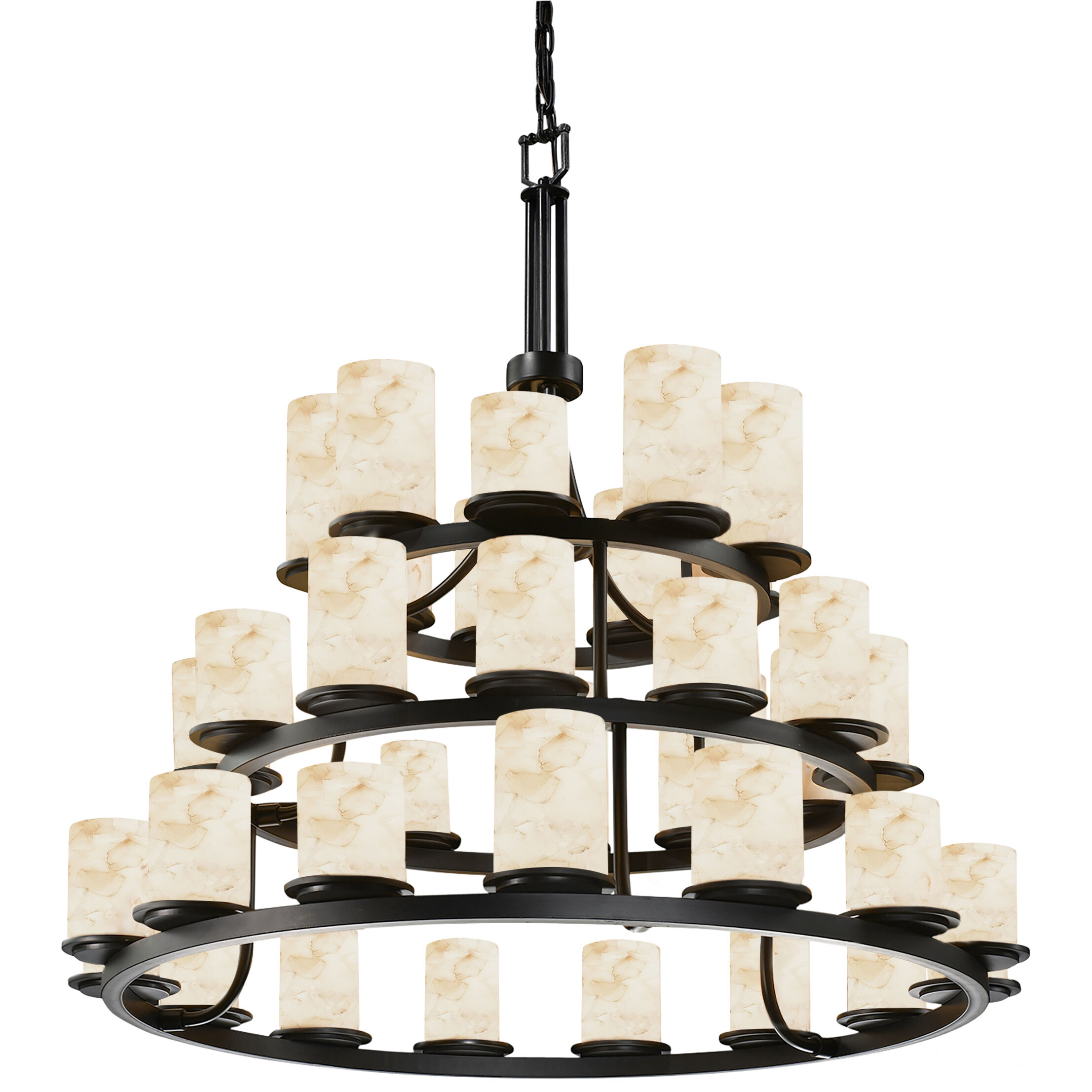 Alabaster Rocks 36 Light 42 inch Dark Bronze Chandelier Ceiling Light in Incandescent, Cylinder