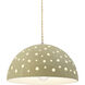 Perforated Dome Pendant Ceiling Light in Dedicated LED, Vanilla Gloss, Form+Finish+Function